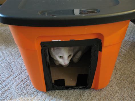 The walls and roof are insulated to protect your kitty from the harmful elements of winter. . Diy outdoor cat houses for winter